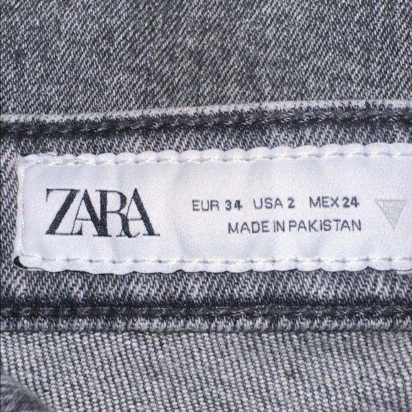 Zara Gray High Rise Ankle Cropped Jeans - Picture 4 of 6